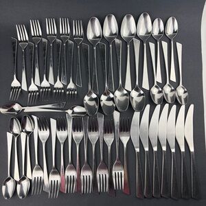 Towle Supreme ANGLE Stainless 18/8 Lot of 48 pc Spoons Forks Korea Discontinued